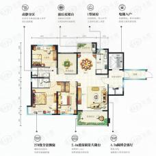 中海碧桂园大观4室2厅2卫户型图