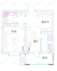 平墅华府1室2厅1卫户型图