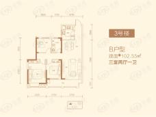 江山樾3室2厅1卫户型图
