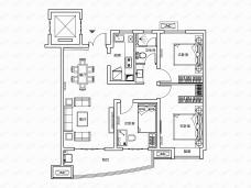 合肥启迪科技城水木园3室2厅1卫户型图