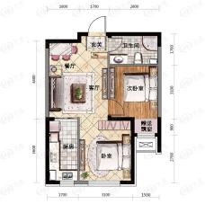格林阳光城2室2厅1卫户型图