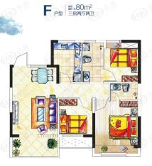 鱼先生的社区3室2厅2卫户型图