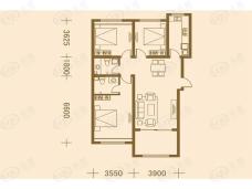 凤城国贸北区5#楼标准层B1户型 3室2厅2卫 131.96平米户型图