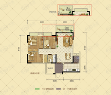 富豪公馆3室2厅1卫户型图