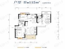 美的翰城3室2厅2卫户型图