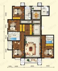 北国风光天建城4室2厅3卫户型图