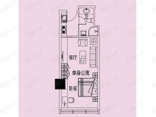 中电迪富大厦1室1厅1卫户型图