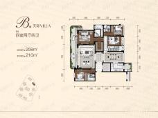 中国铁建西派城4室2厅4卫户型图