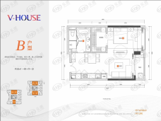 宝能公馆V-HOUSE1室1厅1卫户型图