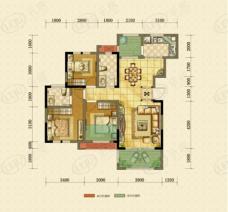 昌建星悦城3室2厅2卫户型图