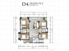 成都长虹天樾4室2厅2卫户型图