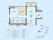 恒大御景3室2厅2卫户型图