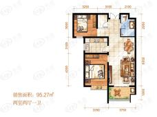 温莎花园2室2厅1卫户型图