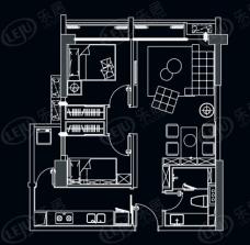 纵横国际公寓2室2厅1卫户型图