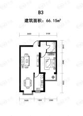 海悦湾1室2厅1卫户型图