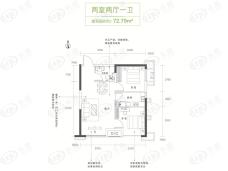 新锐中心2室2厅1卫户型图