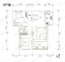 白桦林明天二期2室2厅1卫户型图