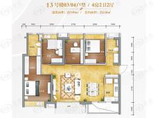 万科金域滨江4室2厅2卫户型图