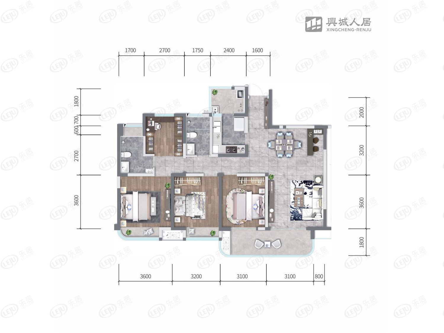 人居锦城峰荟,在售户型区间68~194㎡.价格约18500元/㎡