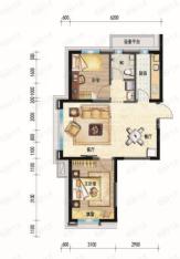 碧桂园学府壹号2室2厅1卫户型图