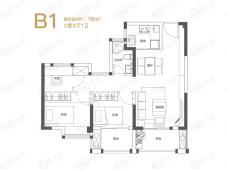 福晟钱隆双玺3室2厅2卫户型图