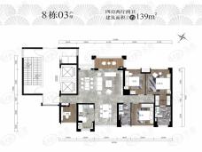 潮阳宝能城4室2厅2卫户型图