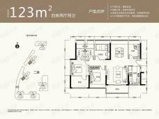 京基御景中央4室2厅2卫户型图