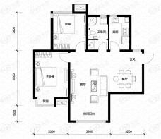 亿科公元2室2厅1卫户型图