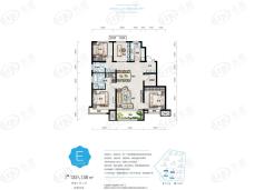 梦湖孔雀城1.1期4室2厅2卫户型图