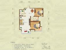 天成金色堤岸2室2厅1卫户型图