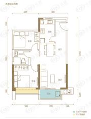 宝晟公馆2室2厅1卫户型图