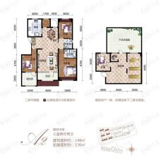 宝能水岸康城3室2厅2卫户型图