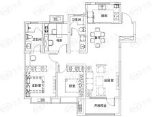 银丰玖玺城3室2厅2卫户型图