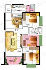 东方润园3室2厅2卫户型图