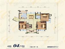 淘金家园3室2厅1卫户型图