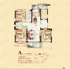 铜冠花园3室2厅2卫户型图