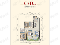 钓鱼台·公馆3室2厅2卫户型图