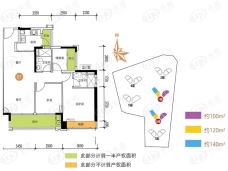 中海万锦世家3室2厅2卫户型图