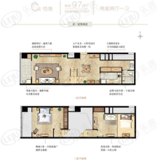 悦东区2室2厅1卫户型图