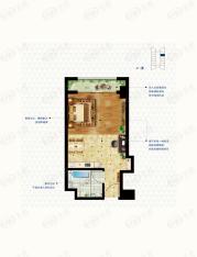 威高青缇湾1室1厅1卫户型图