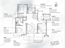 中浩德山水文苑3室2厅2卫户型图