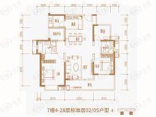 华润海湾中心·九里2室2厅2卫户型图