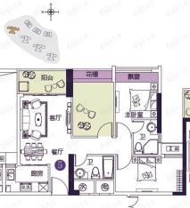 益丽龙湖花园3室2厅2卫户型图