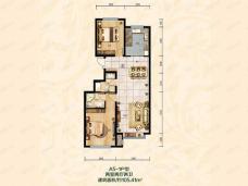 瀚星华府2室2厅2卫户型图