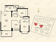 博雅滨江3室2厅2卫户型图