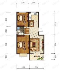 东润国际新城2室2厅1卫户型图