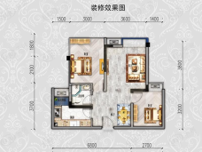 金地·香樾东方2室1厅1卫户型图