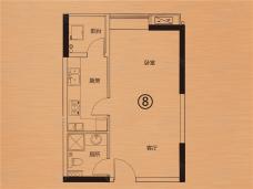 粤泰荔湾华府1室1厅1卫户型图