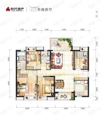 时代香海彼岸4室2厅2卫户型图