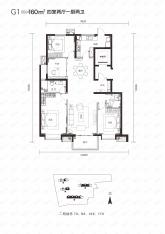 万科翡翠天誉二期7/8/16/17#G1户型户型图